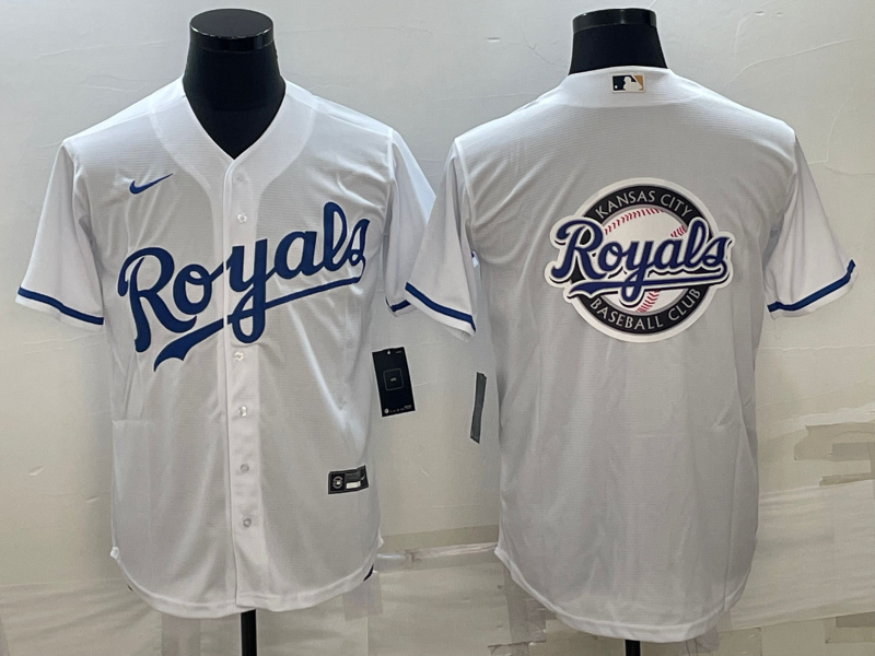 Men's Kansas City Royals White Alternate Team Logo Jersey
